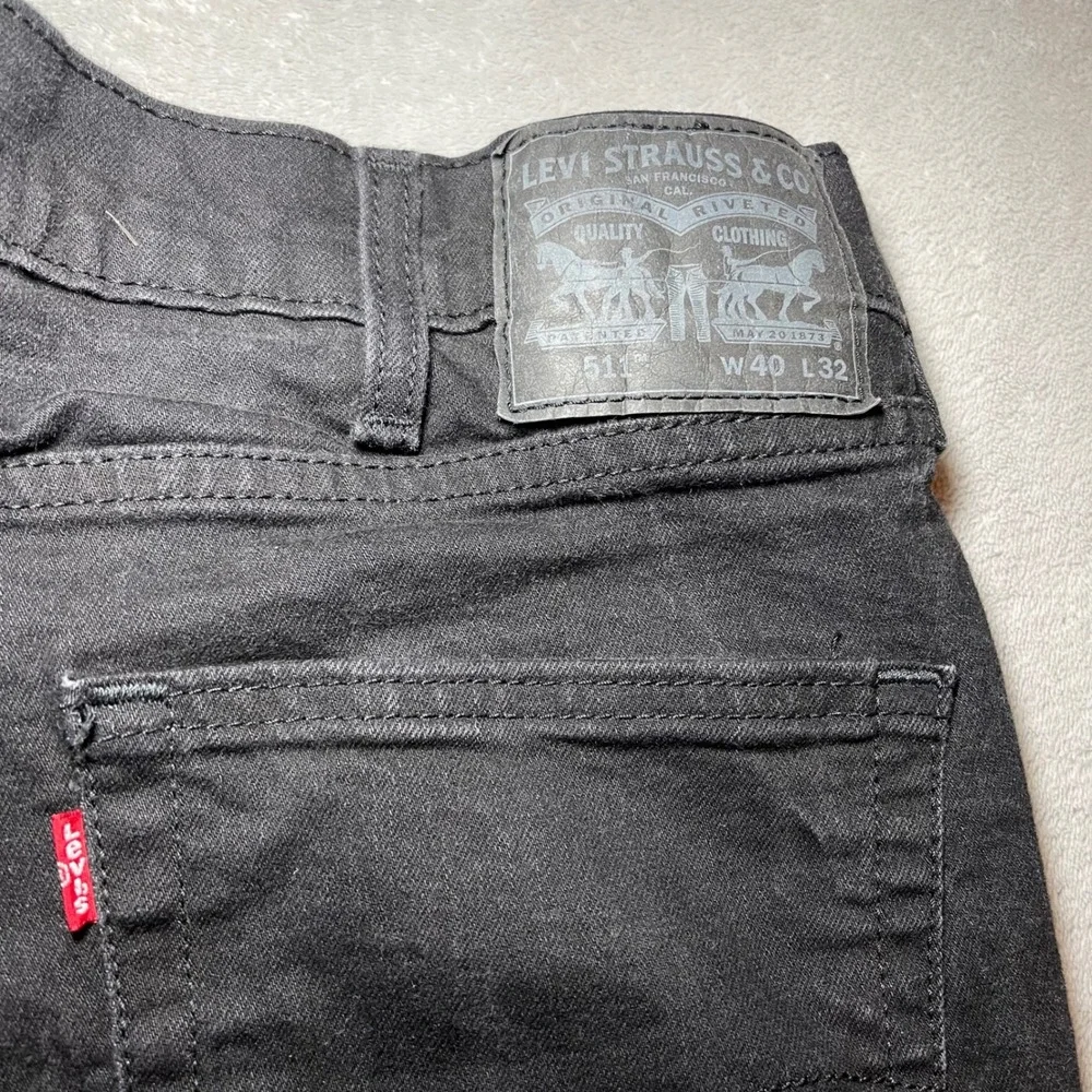 Levis 511 Jeans Mens 40x32 Black Slim Fit Denim Pants Stretch Western Streetwear